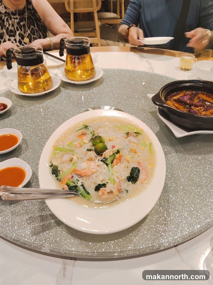 Table Setting with Food and Drinks