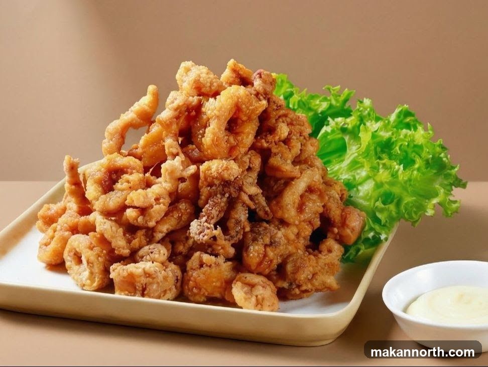 Fried Calamari with Lettuce and Dip