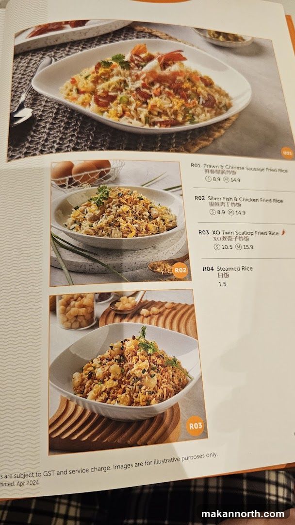 Fried Rice Menu
