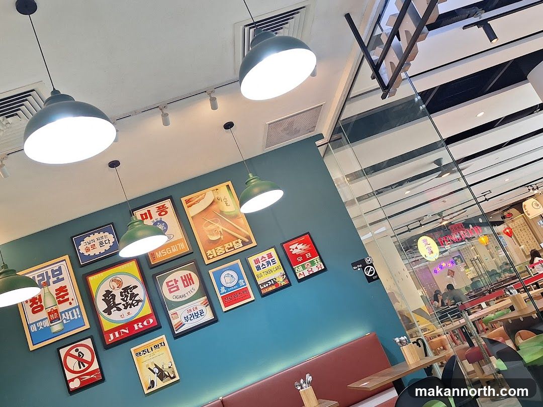 Restaurant Interior with Vintage Posters