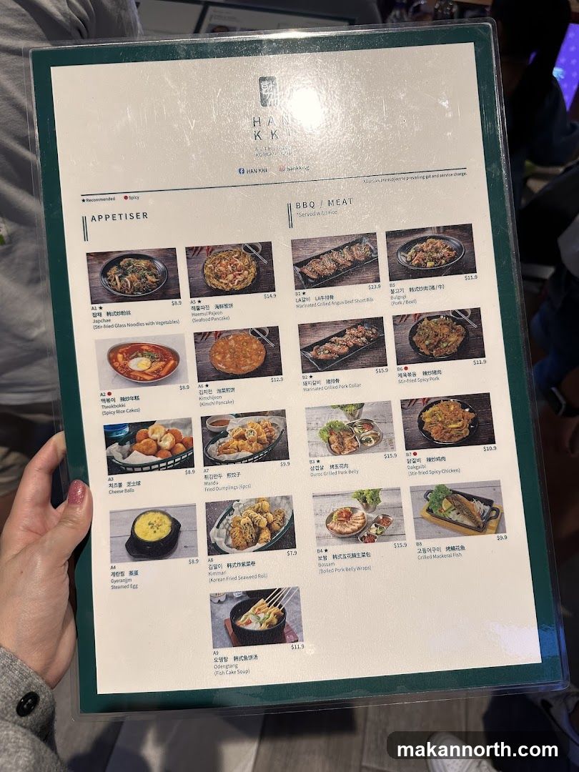 HAN KK Menu