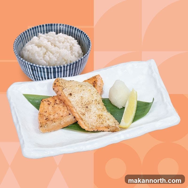 Grilled Salmon with Rice