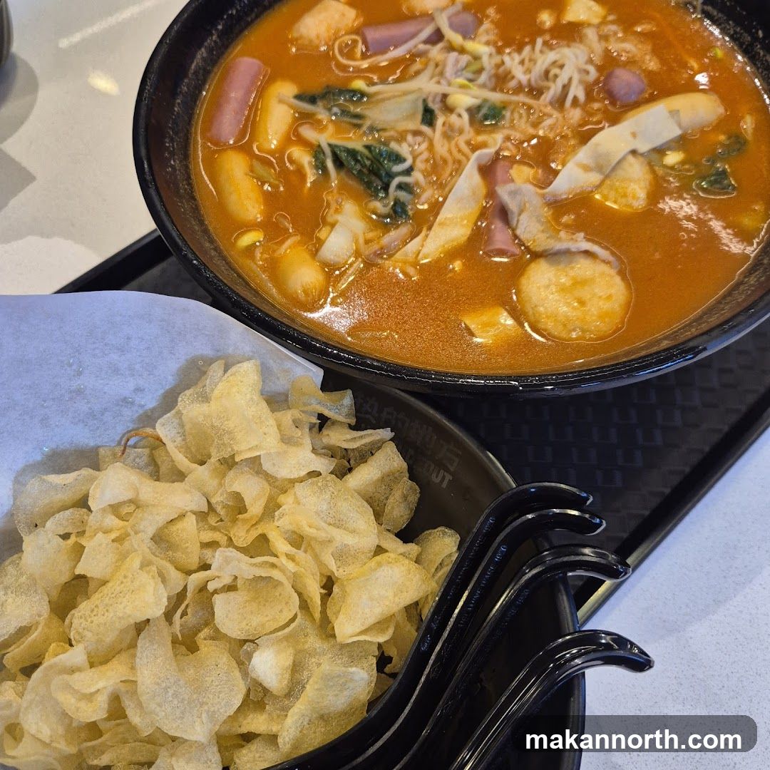 Spicy Noodle Soup and Chips