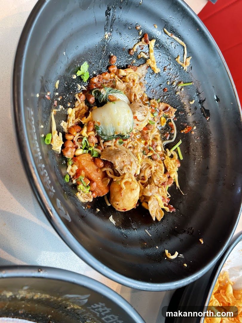 Partially Eaten Noodle Dish