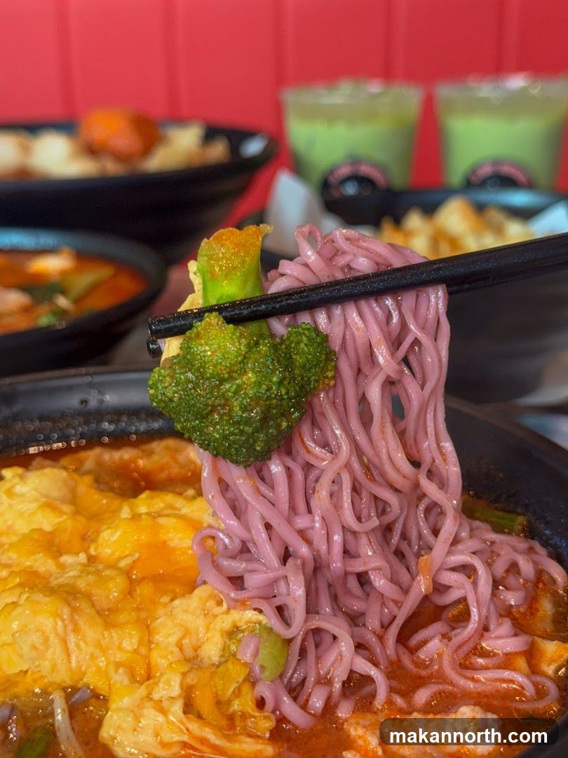Noodle Dish with Broccoli and Scrambled Eggs