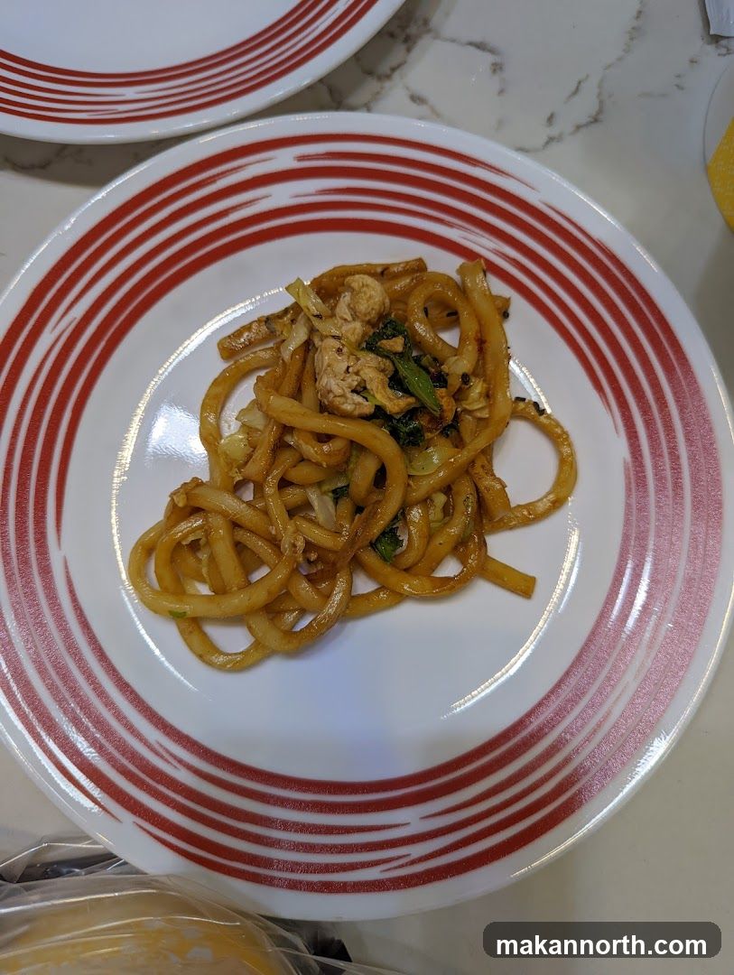 Udon Noodles with Chicken and Vegetables