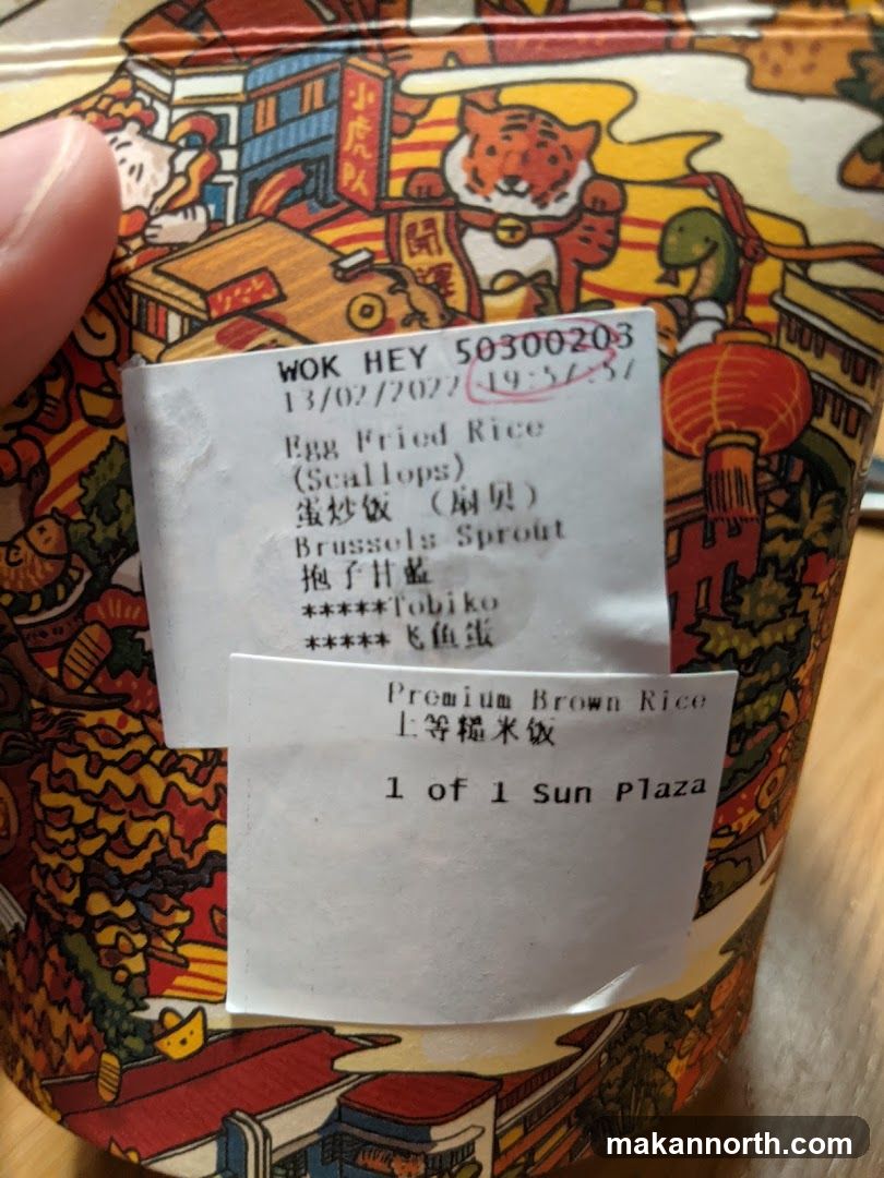 Receipt on a decorative container