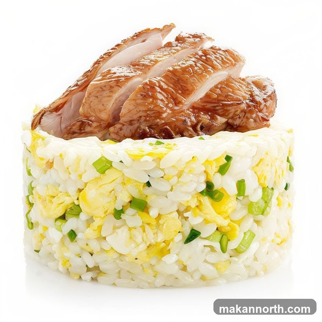Sliced Roasted Chicken with Fried Rice