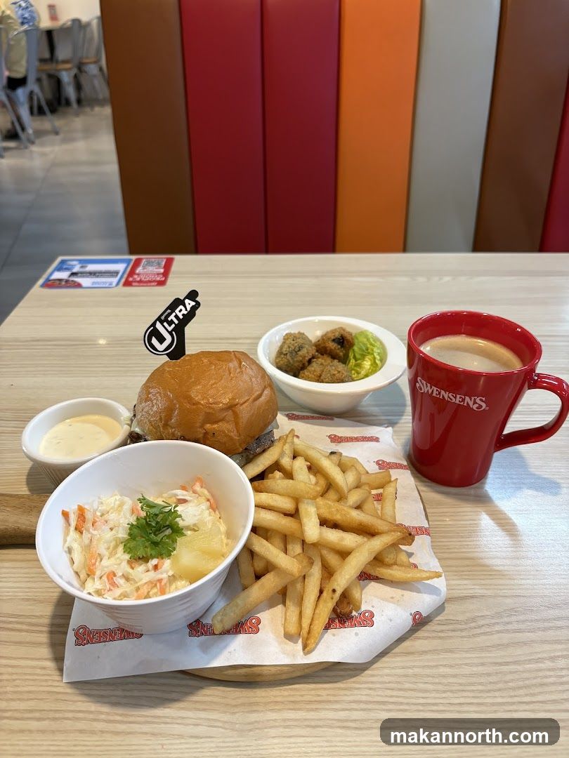 Burger Meal with Coffee