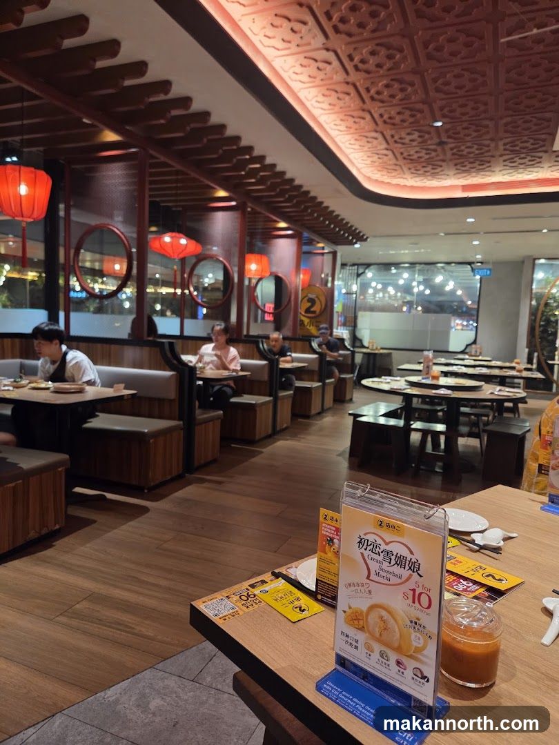 Restaurant Interior with Promotional Display