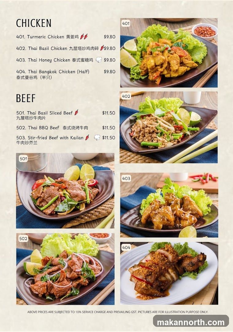 Chicken and Beef Menu