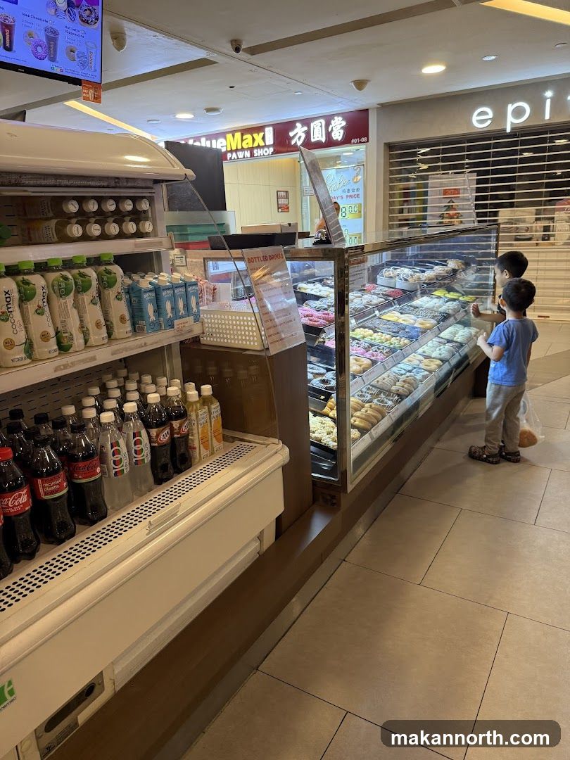 Donut Display and Drinks