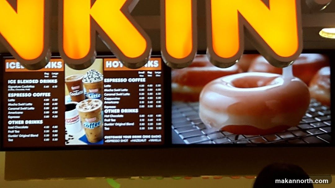 Dunkin' Menu and Donut Display