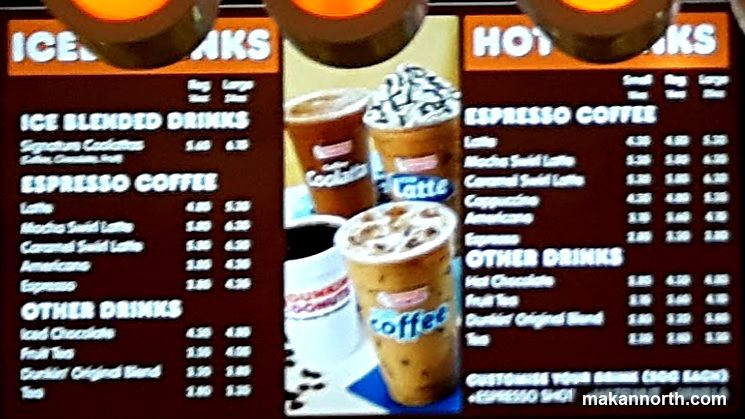 Ice and Hot Drinks Menu