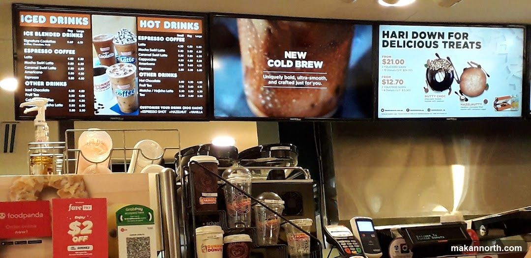 Dunkin' Drinks and Treats Menu