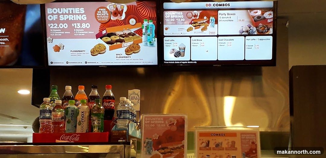 Dunkin' Donuts Menu and Drinks Display