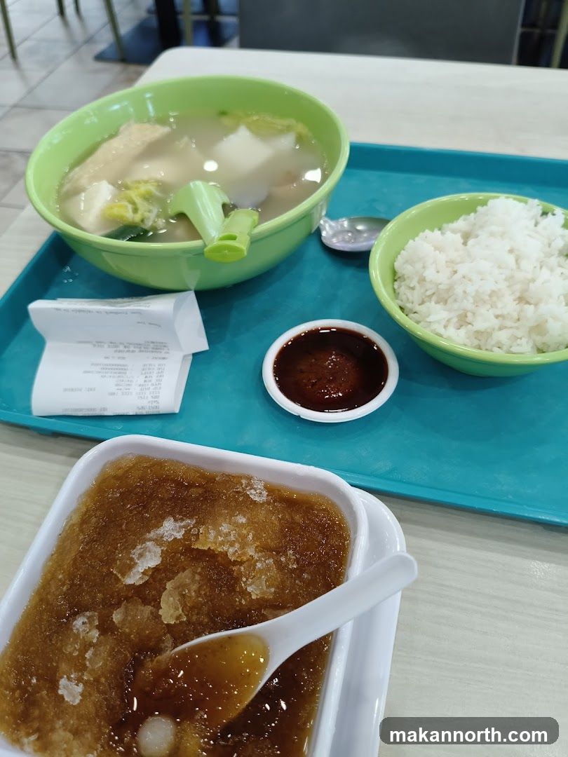 Meal with Rice and Dessert