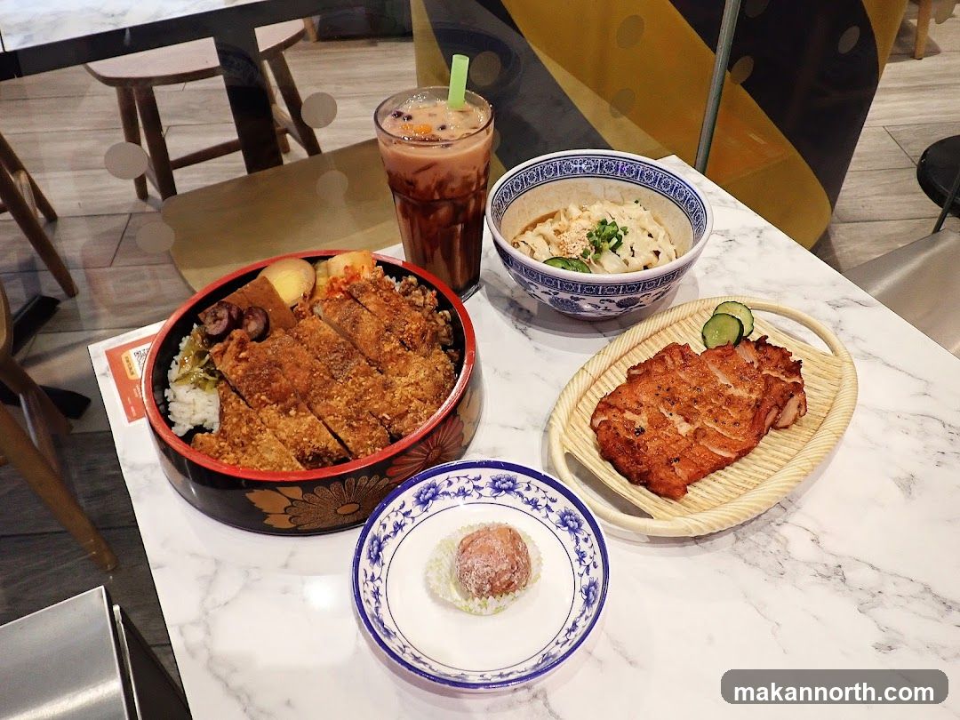 Meal with Fried Chicken and Pork Chop