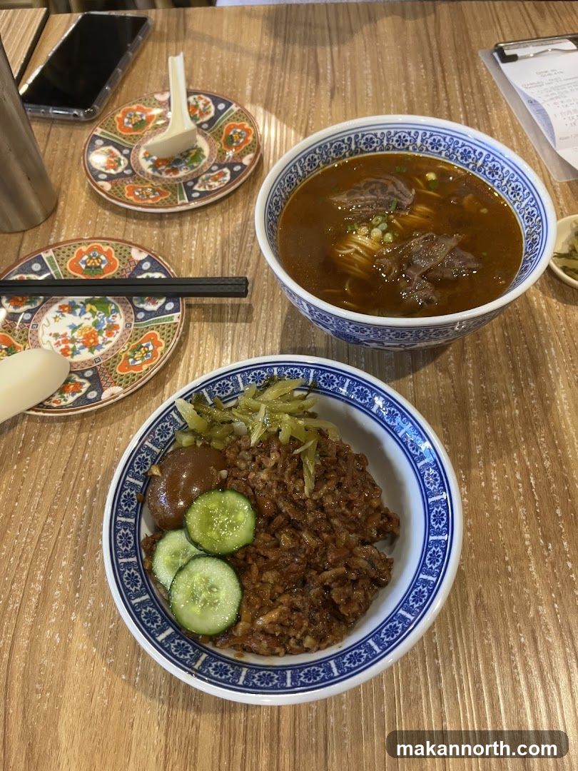 Beef Noodle Soup and Braised Pork Rice