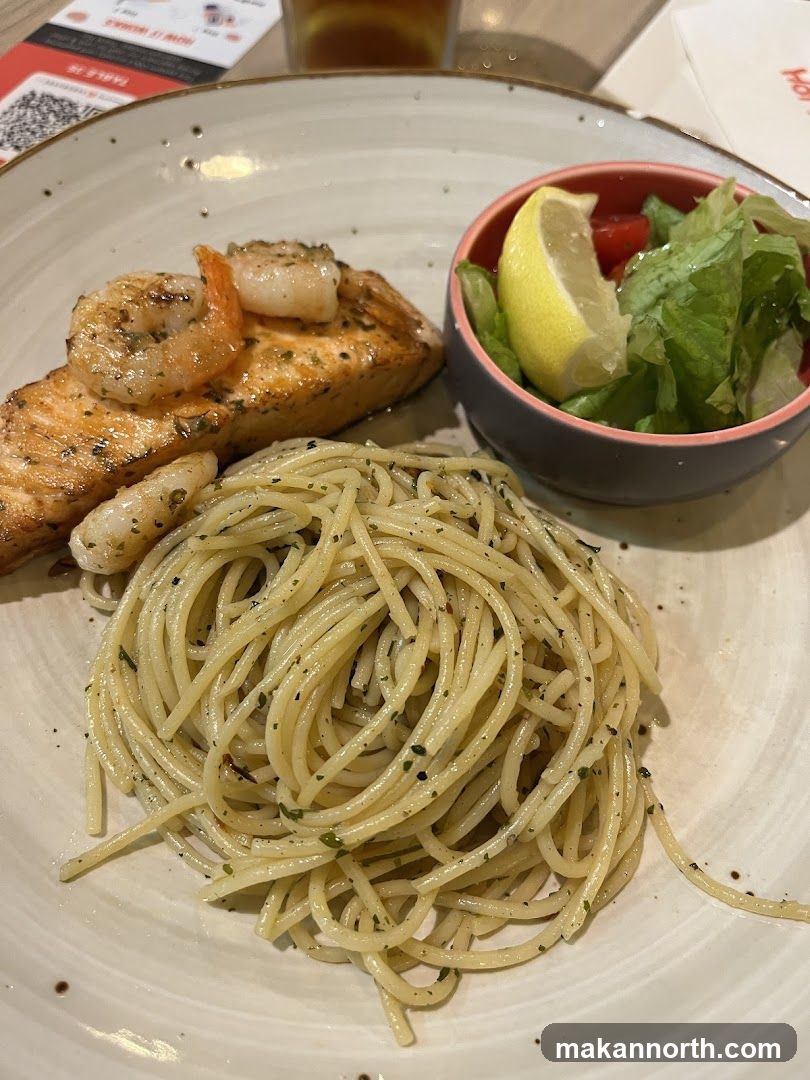 Salmon and Shrimp Pasta