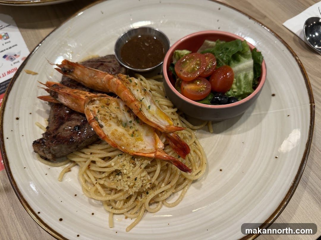 Steak and Shrimp Pasta
