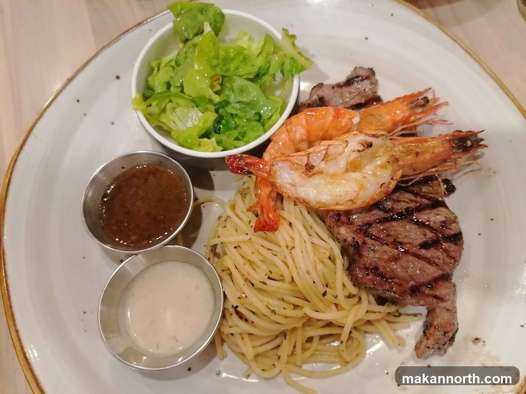 Steak and Shrimp Pasta