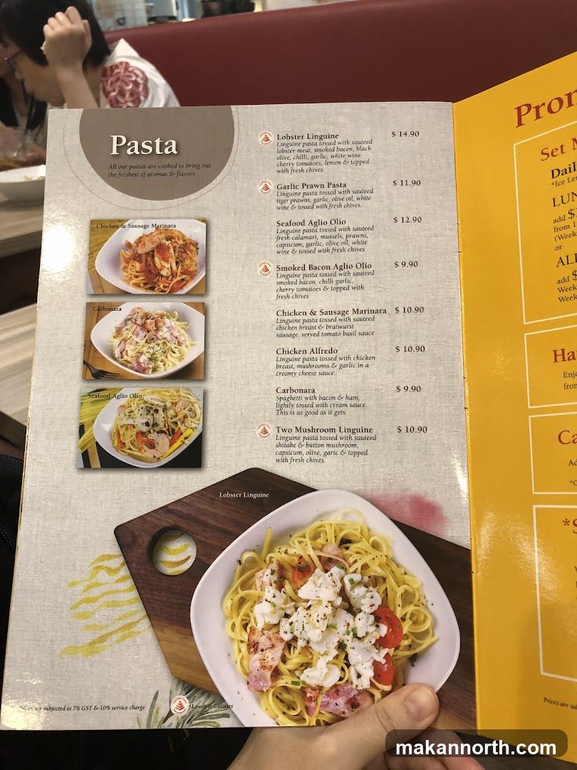Pasta Menu