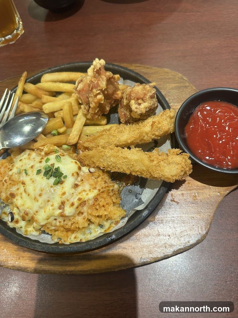 Fried Chicken and Rice Platter