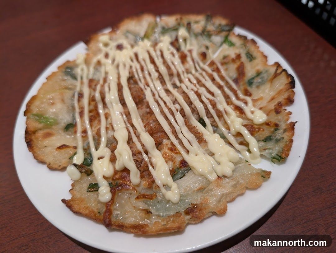 Savory Pancake with Mayonnaise Drizzle