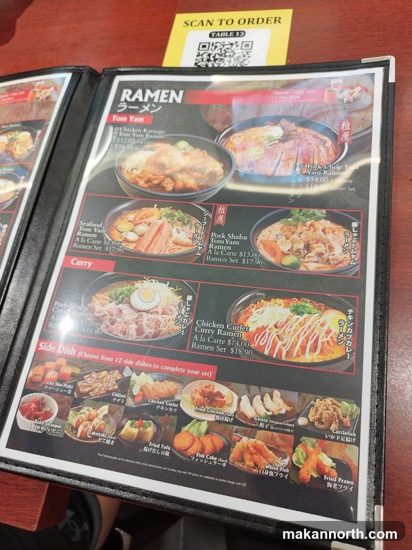 Ramen Menu