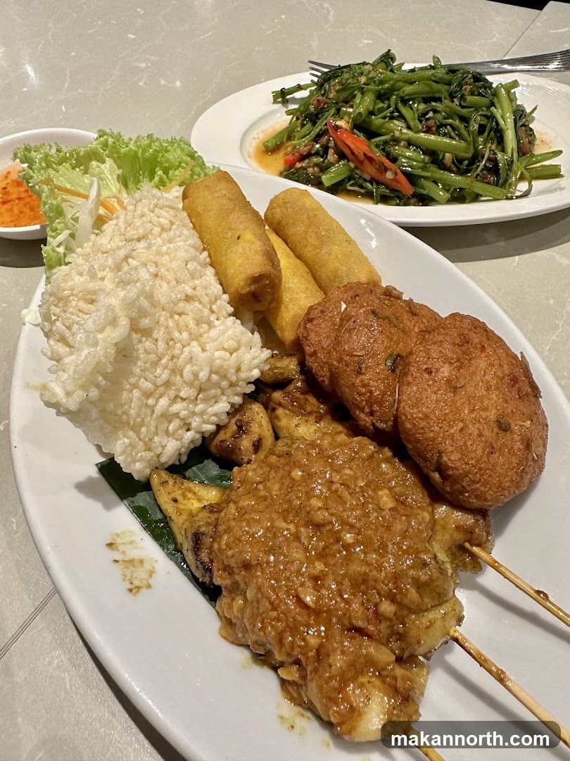 Satay Platter with Stir-fried Vegetables
