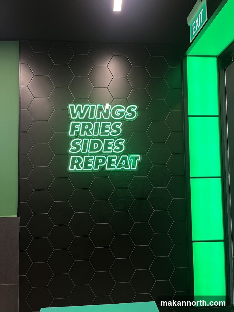 Neon sign with food items