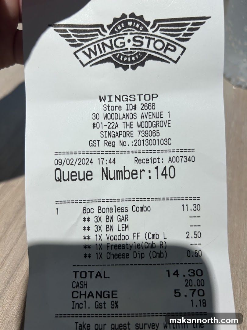 Wingstop Receipt