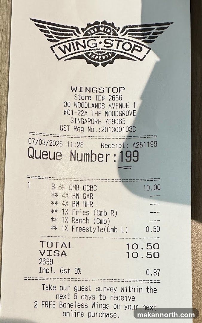 Wingstop Receipt
