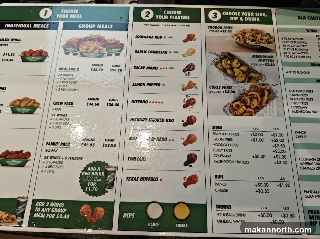 Wing Menu