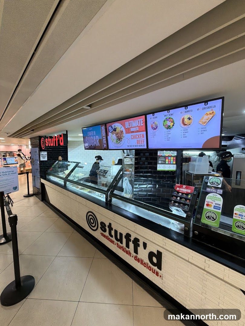 Food counter with digital menu