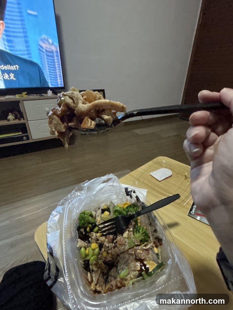 Food on Spoon and in Container