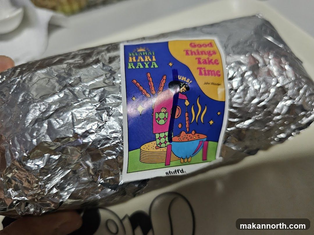 Food item with Hari Raya sticker