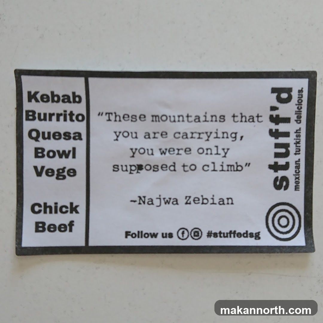 Menu with quote