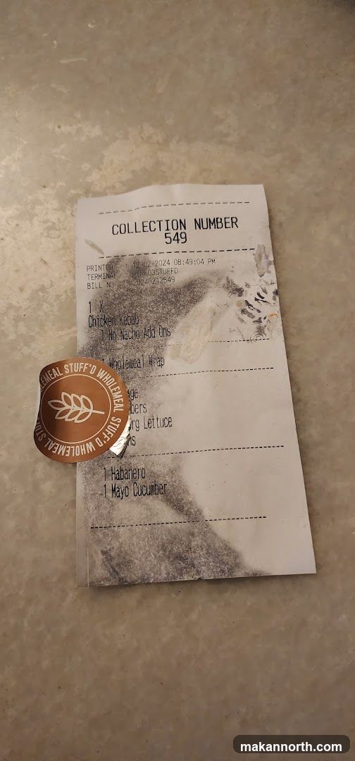 Receipt with Food Order