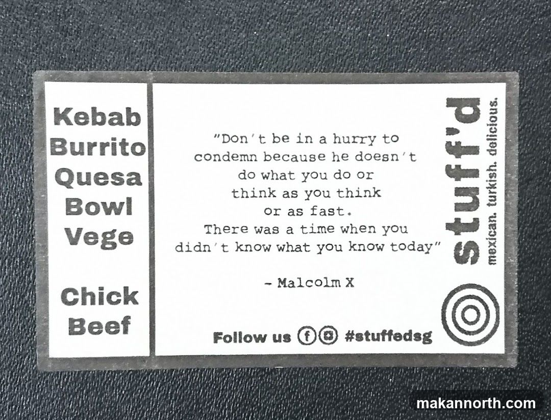 Stuff'd Menu Card