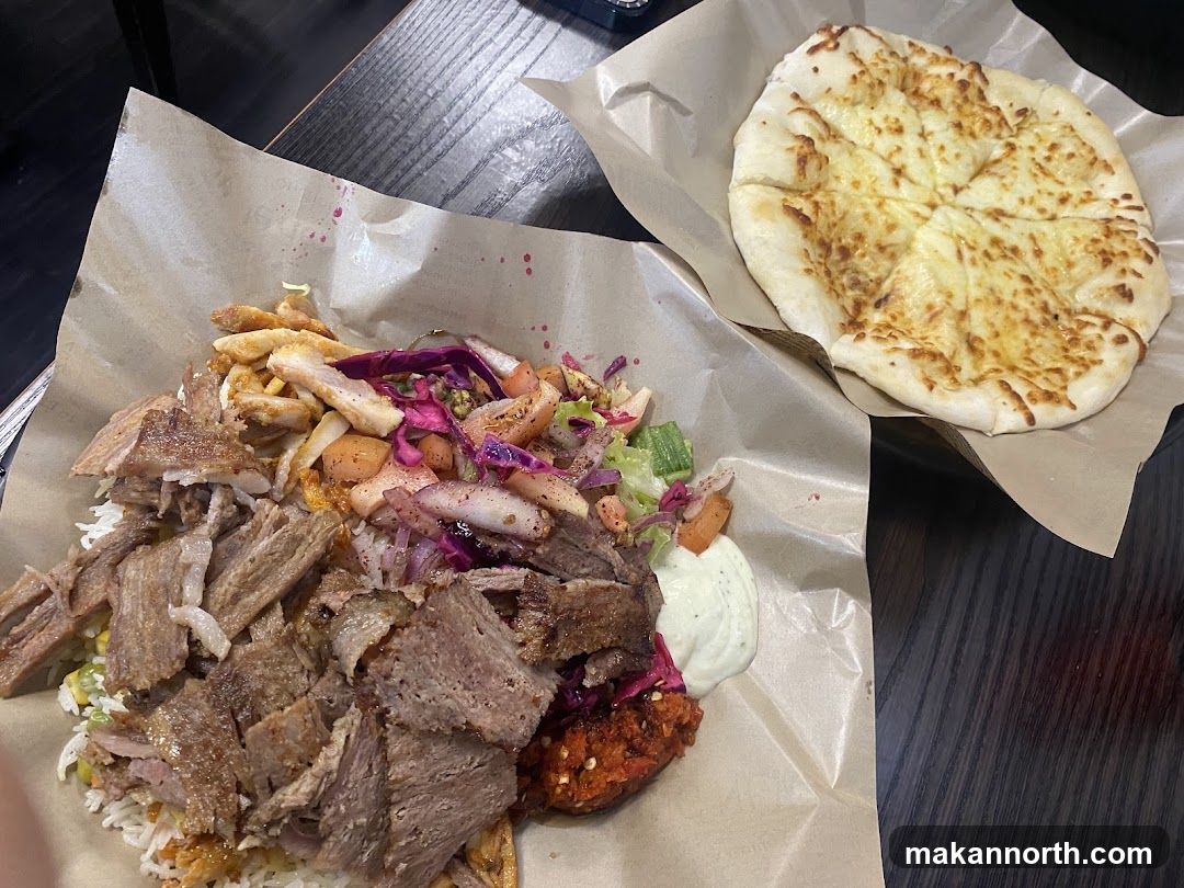 Doner Kebab Plate and Cheese Naan