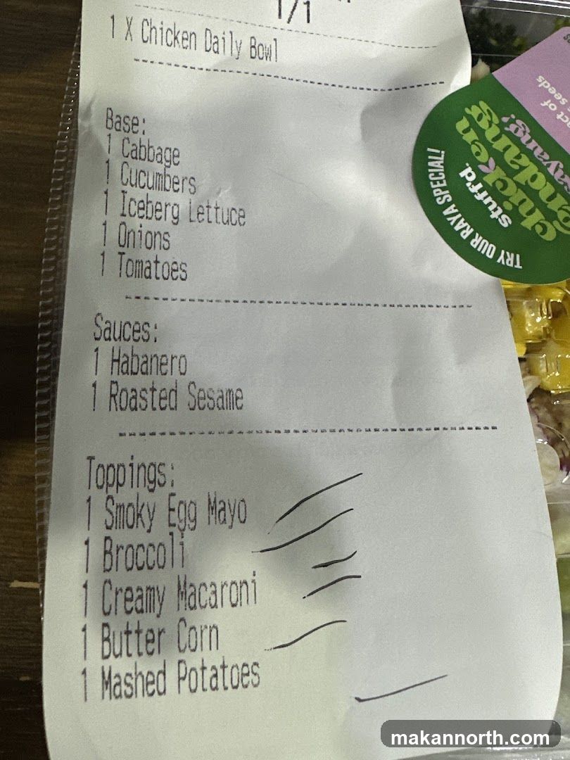 Chicken Daily Bowl Receipt
