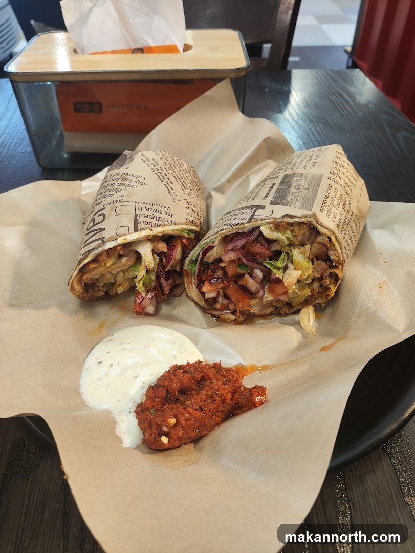 Two wraps with dips
