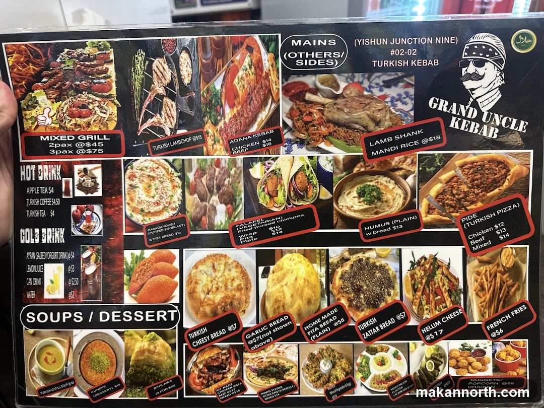 Grand Uncle Kebab Menu