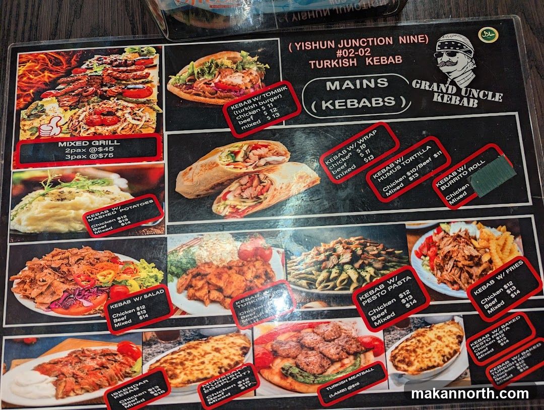 Grand Uncle Kebab Menu