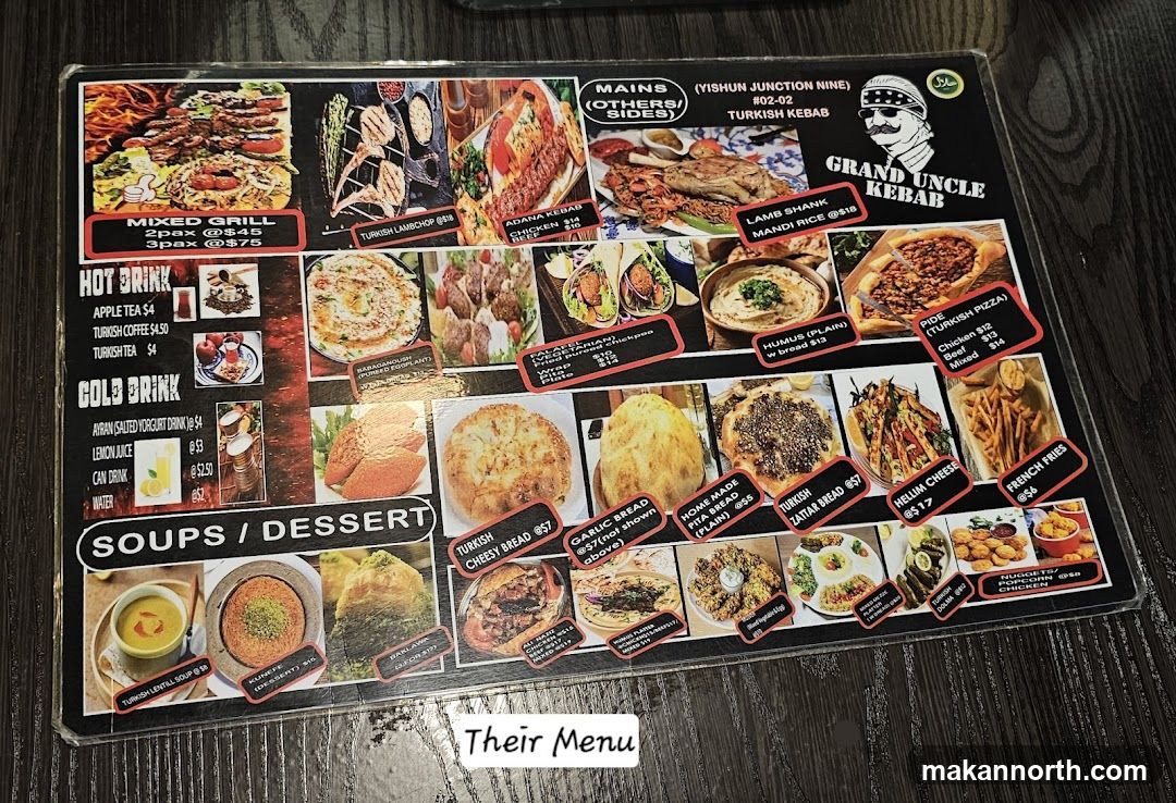 Grand Uncle Kebab Menu
