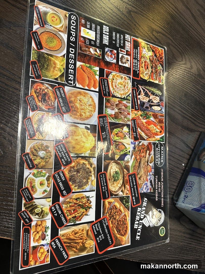 Grand Uncle Kebab Menu