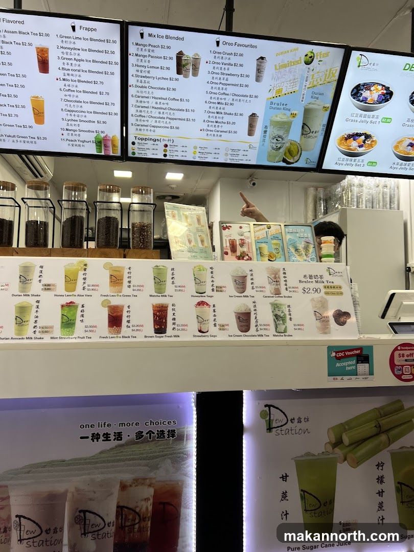 Dew Station Menu