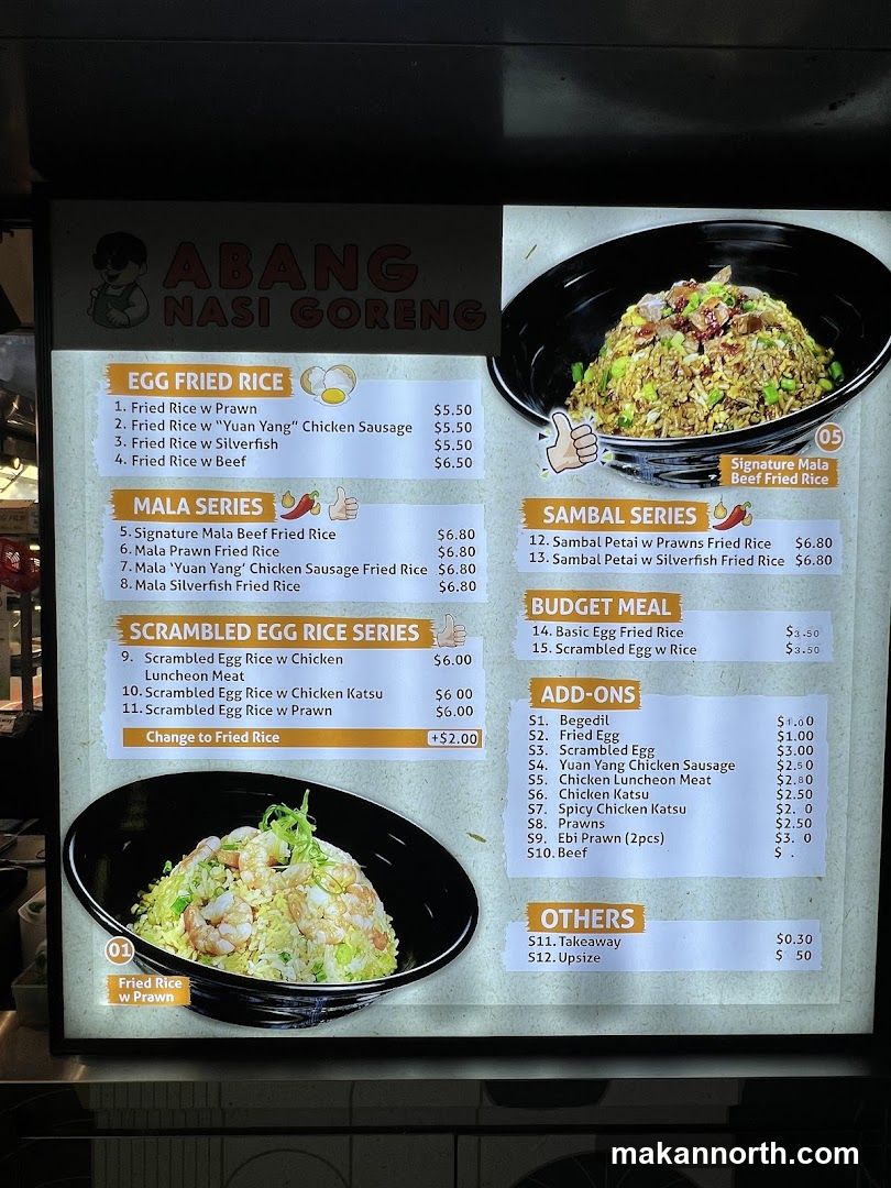 ABANG NASI GORENG Menu